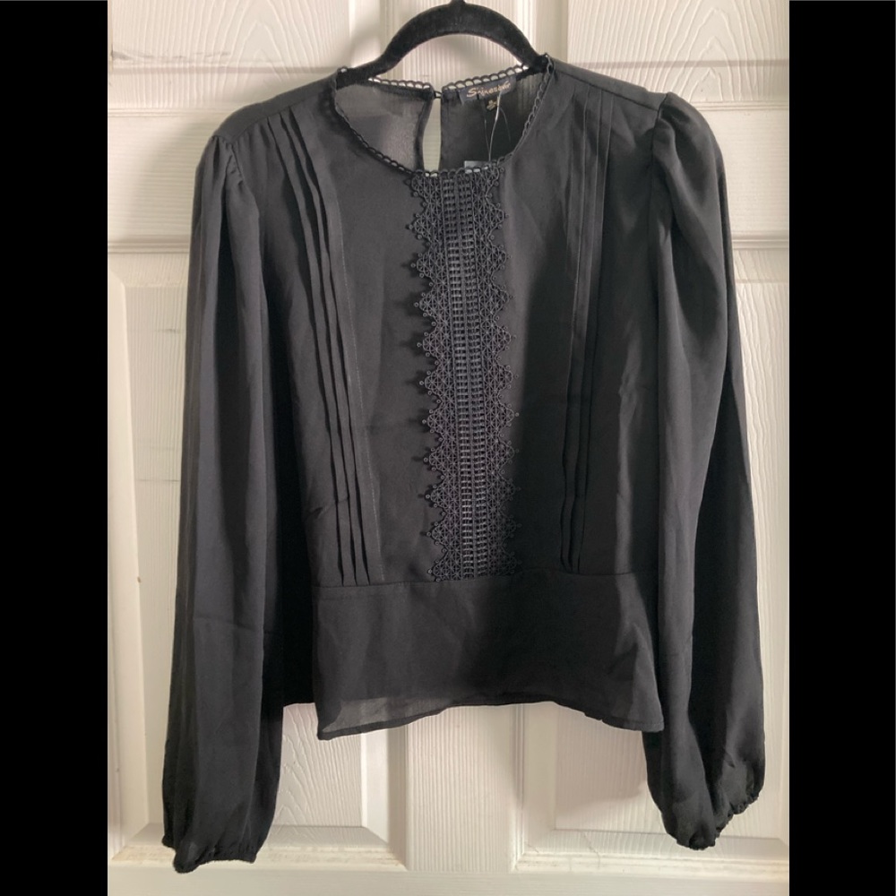 Black dressy woven top